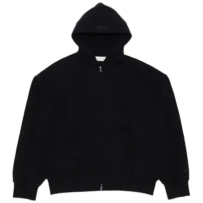 Fear of God Essentials Classic Full Zip-Up Hoodie Jet Black SS25