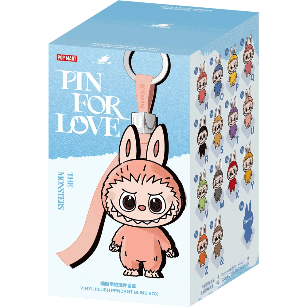 Pop Mart Labubu THE MONSTERS PIN FOR LOVE SERIES - Vinyl Plush Pendant Single Blind Box (N-Z)
