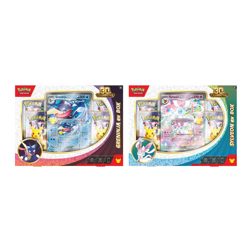Pokémon TCG: 30th Celebration ex Box (Sylveon or Greninja)