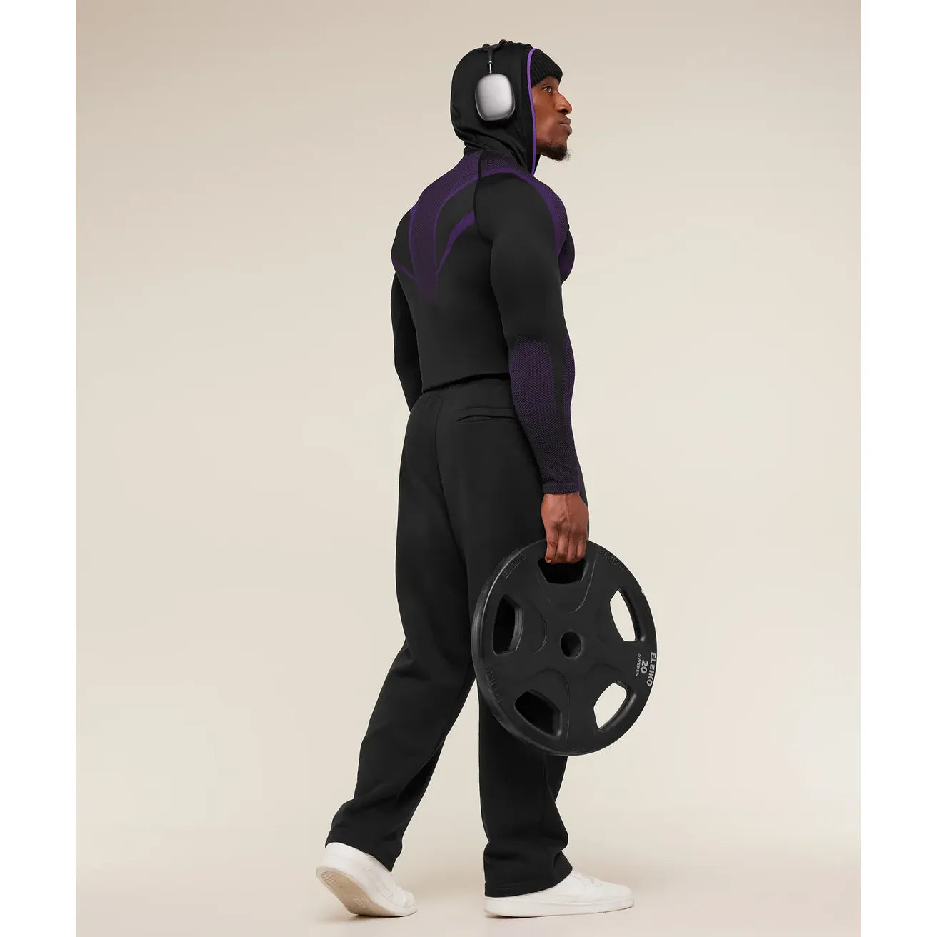 GymShark Onyx 5.0 Seamless Hoodie Black/Atheltic Purple