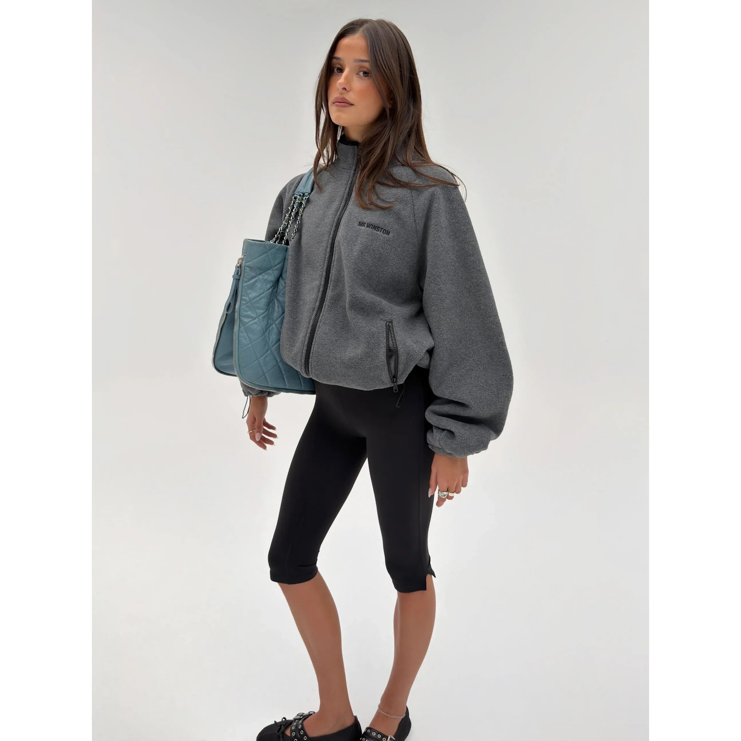Mr Winston Polar Fleece Jacket Charcoal