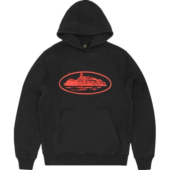 Corteiz Alcatraz Hoodie V2 Black/Red