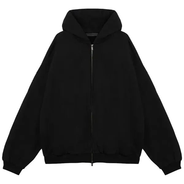 Fear of God Essentials Heavy Fleece Full Zip Hoodie Black FW24