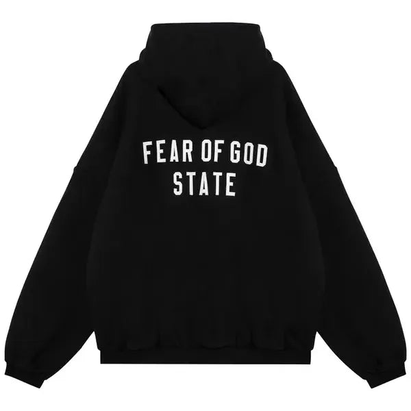 Fear of God Essentials Heavy Fleece Full Zip Hoodie Black FW24