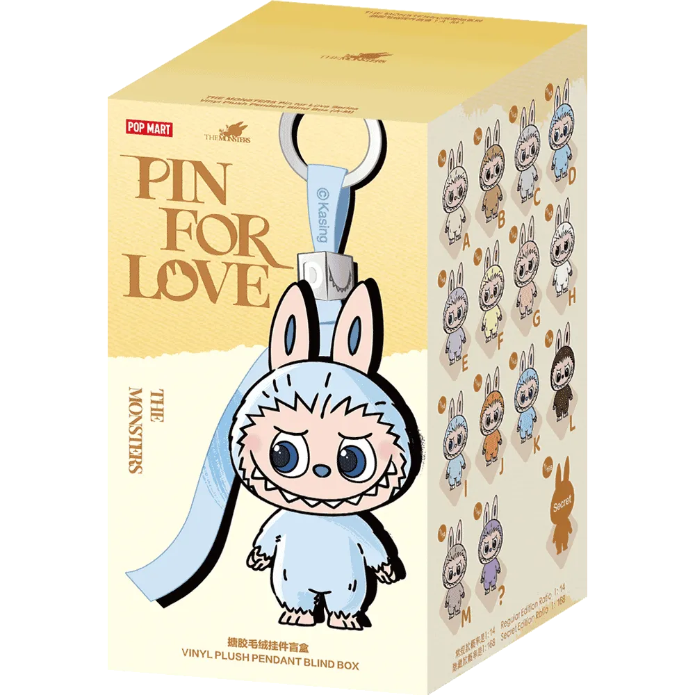 Pop Mart Labubu THE MONSTERS PIN FOR LOVE SERIES - Vinyl Plush Pendant Single Blind Box (A-M)