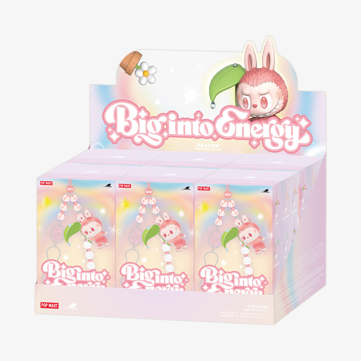 Pop Mart Labubu THE MONSTERS Big into Energy Series-Phone Charm Sealed Case (6 Blind Boxes)