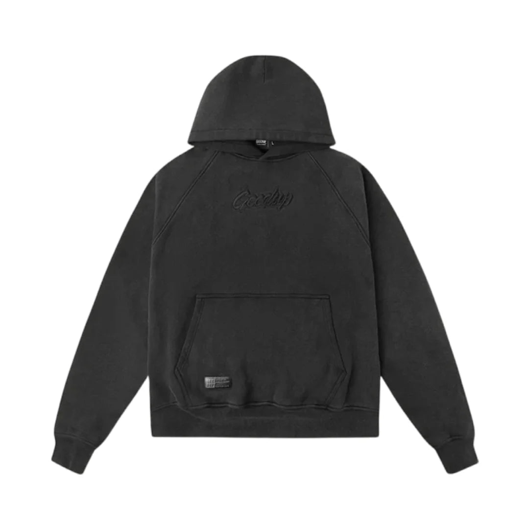 GEEDUP OS Script Hoodie Vintage Washed Black