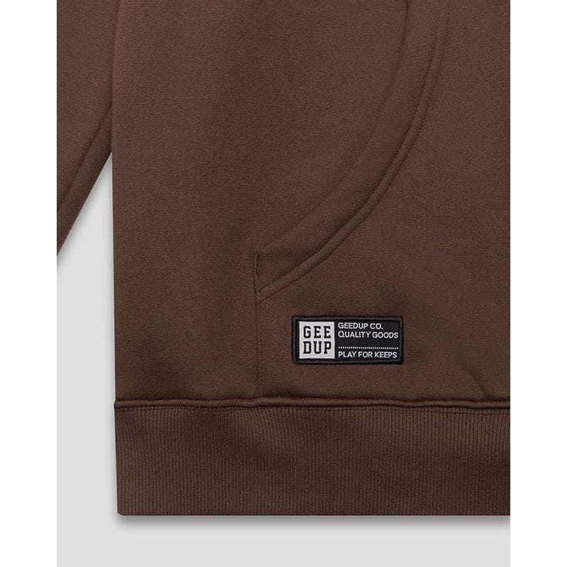 GEEDUP Team Logo Hoodie Brown/Light Grey