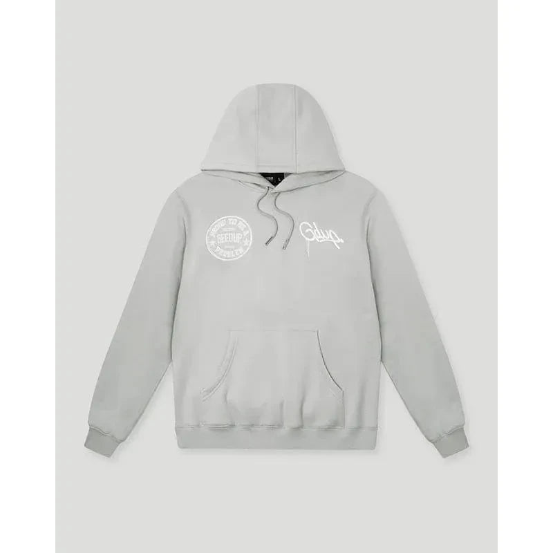 GEEDUP Proud To Be A Problem Hoodie Grey/White