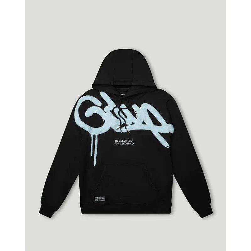 Geedup Handstyle Hoodie Black/Baby Blue