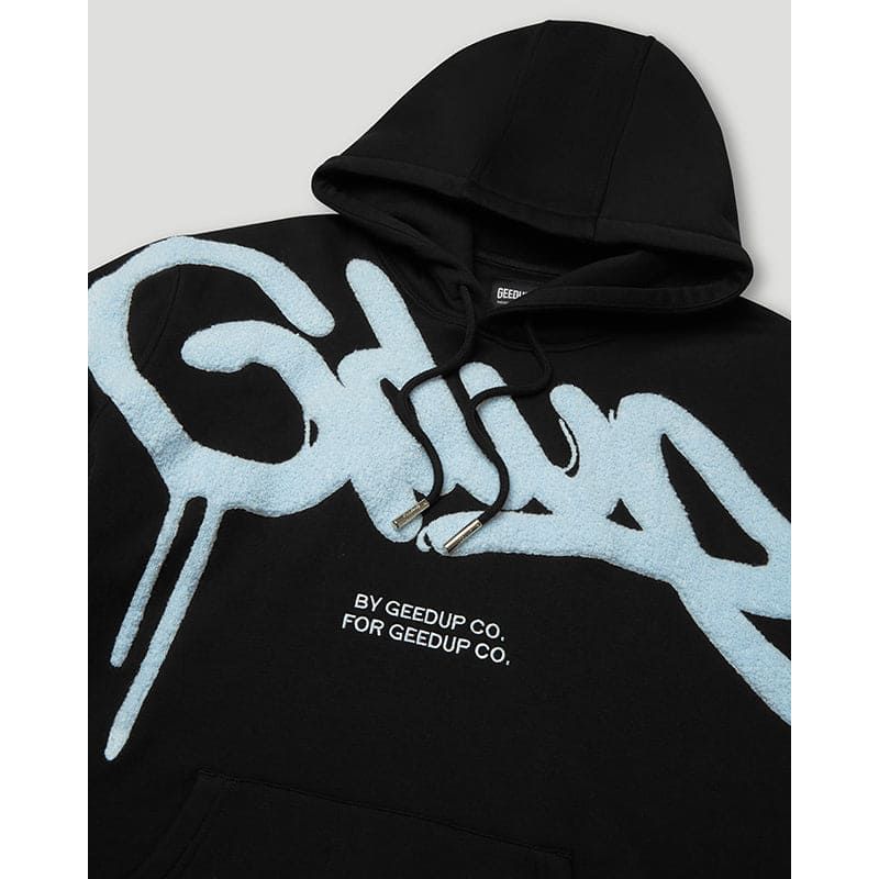 Geedup Handstyle Hoodie Black/Baby Blue