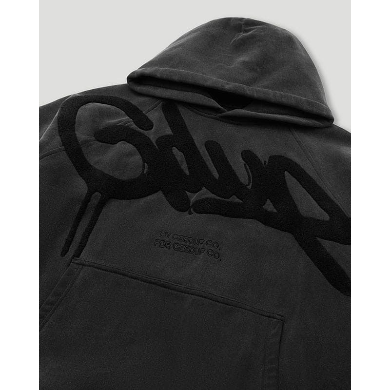 GEEDUP Handstyle Hoodie Vintage Washed Black