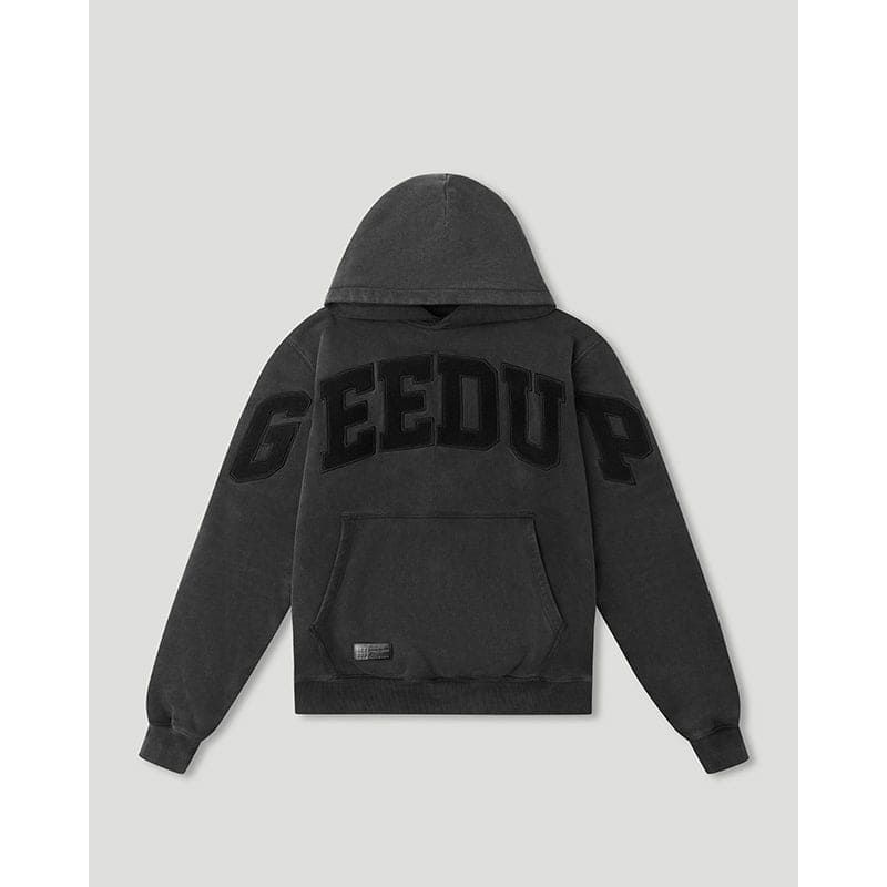 GEEDUP Team Logo Hoodie Vintage Washed Black