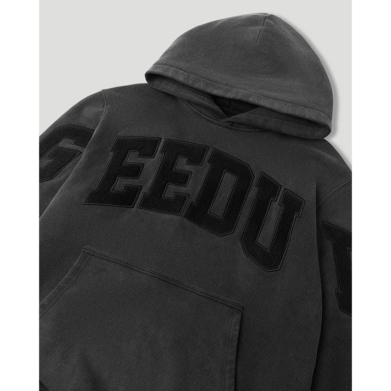 GEEDUP Team Logo Hoodie Vintage Washed Black