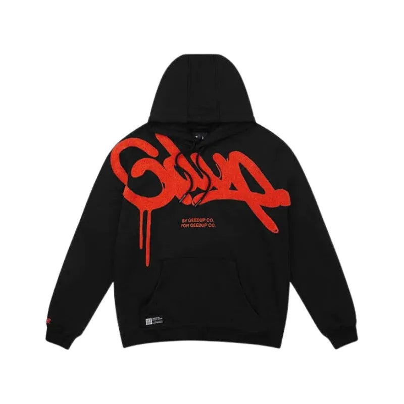 GEEDUP Handstyle Hoodie Black/Burnt Orange