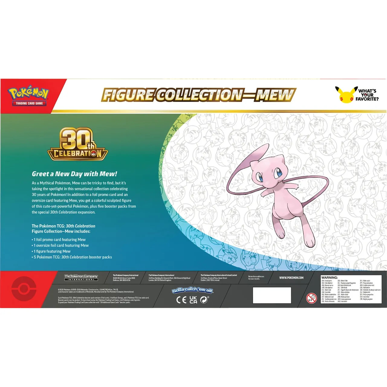 Pokémon TCG: 30th Celebration Figure Collection (Mew or Mewtwo)