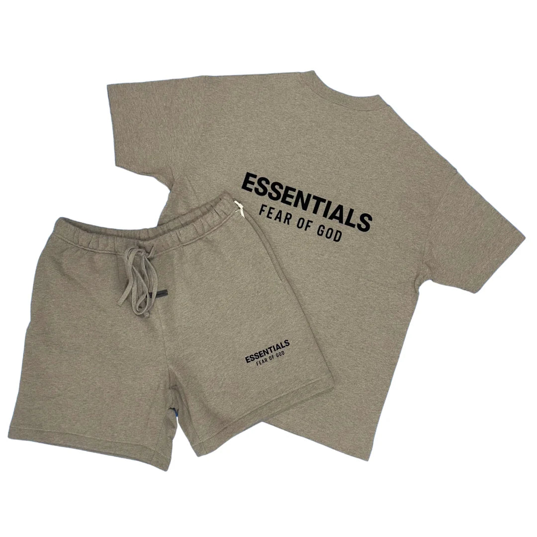 Fear of God Essentials T-shirt & Short Bundle Homestead Heather SS25 Set
