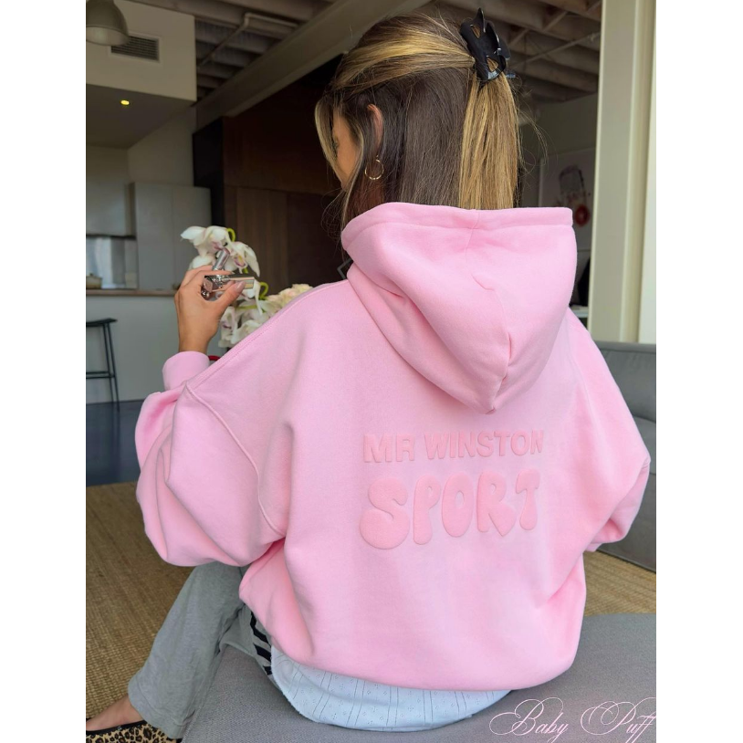 Mr Winston Baby Pink Puff Hoodie