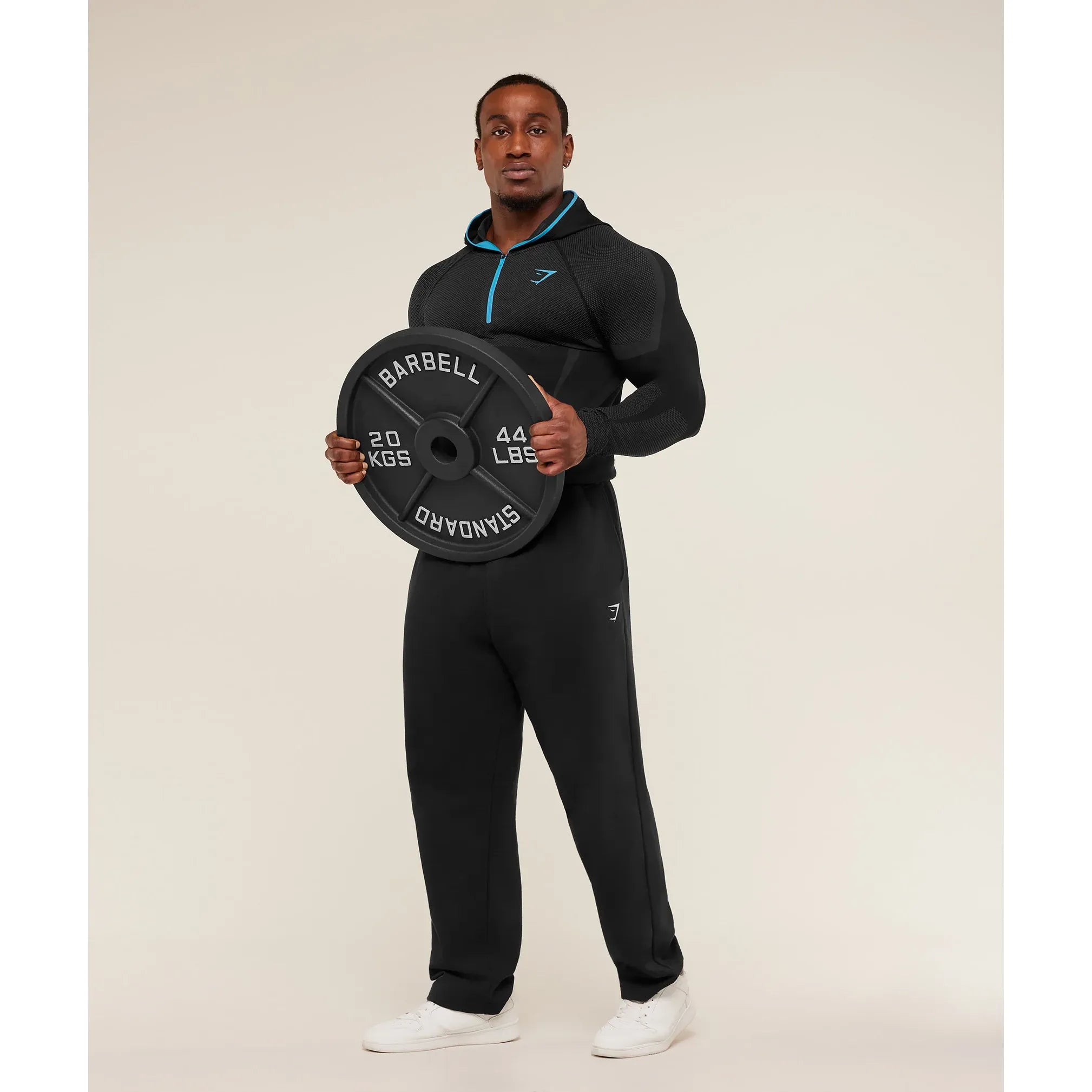 GymShark Onyx 5.0 Seamless Hoodie Black/Onyx Grey