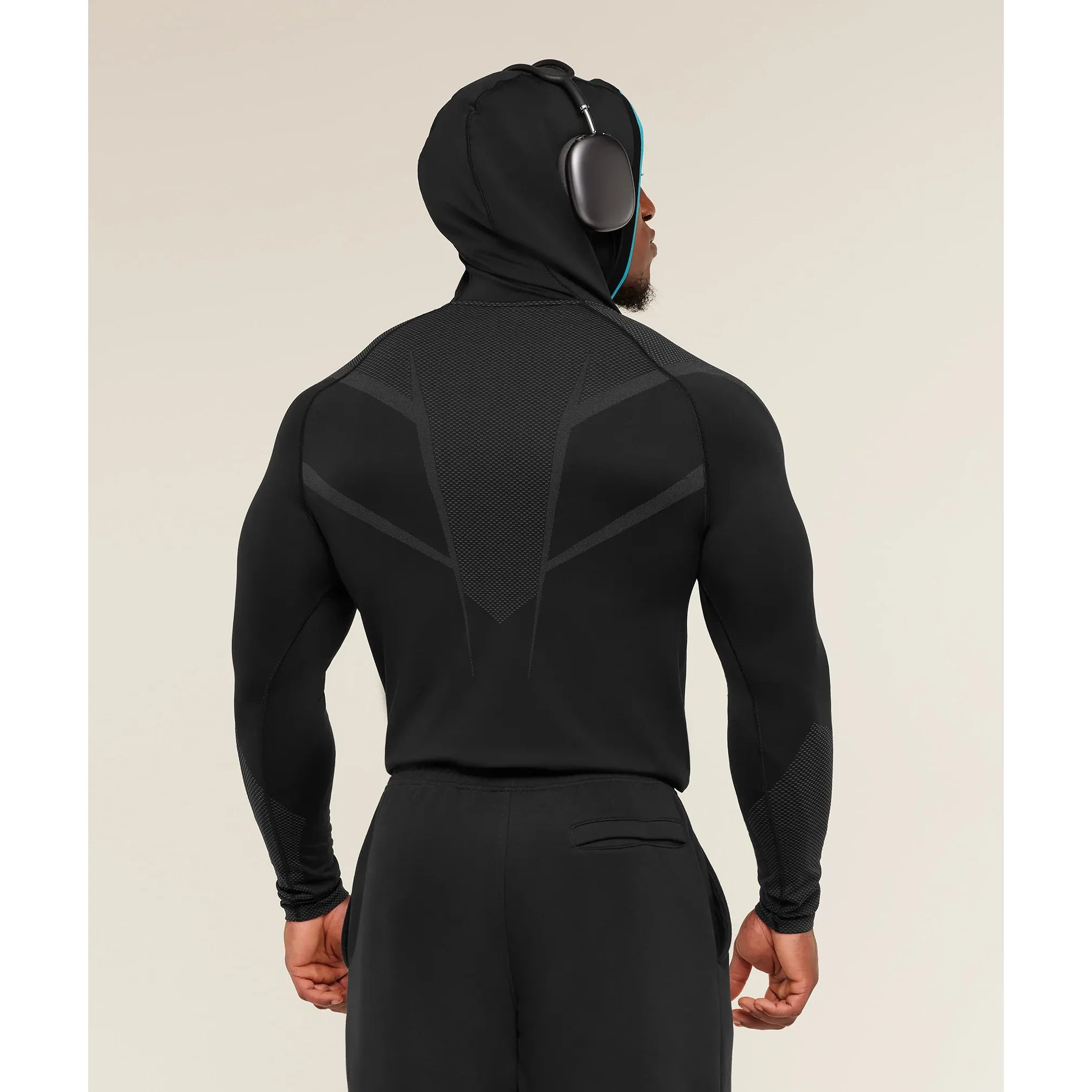 GymShark Onyx 5.0 Seamless Hoodie Black/Onyx Grey