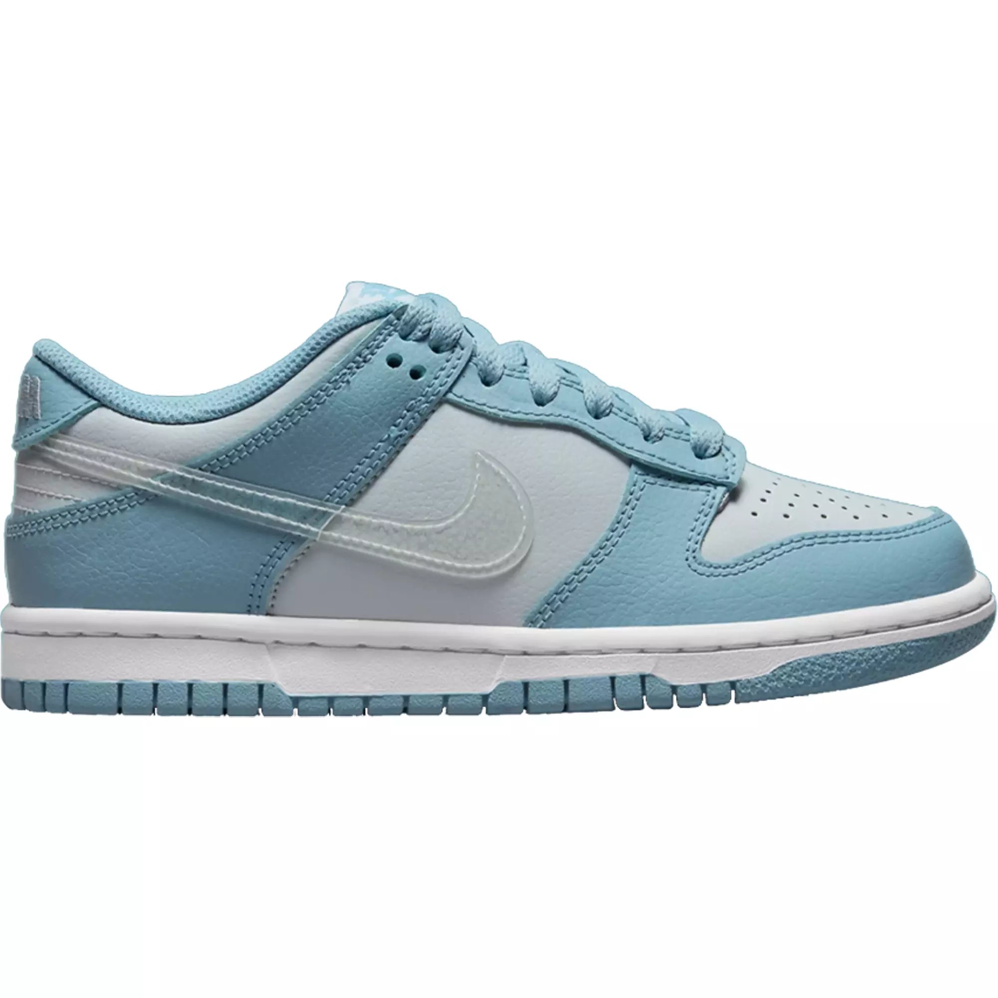 Nike Dunk Low Clear Blue Swoosh Grade School