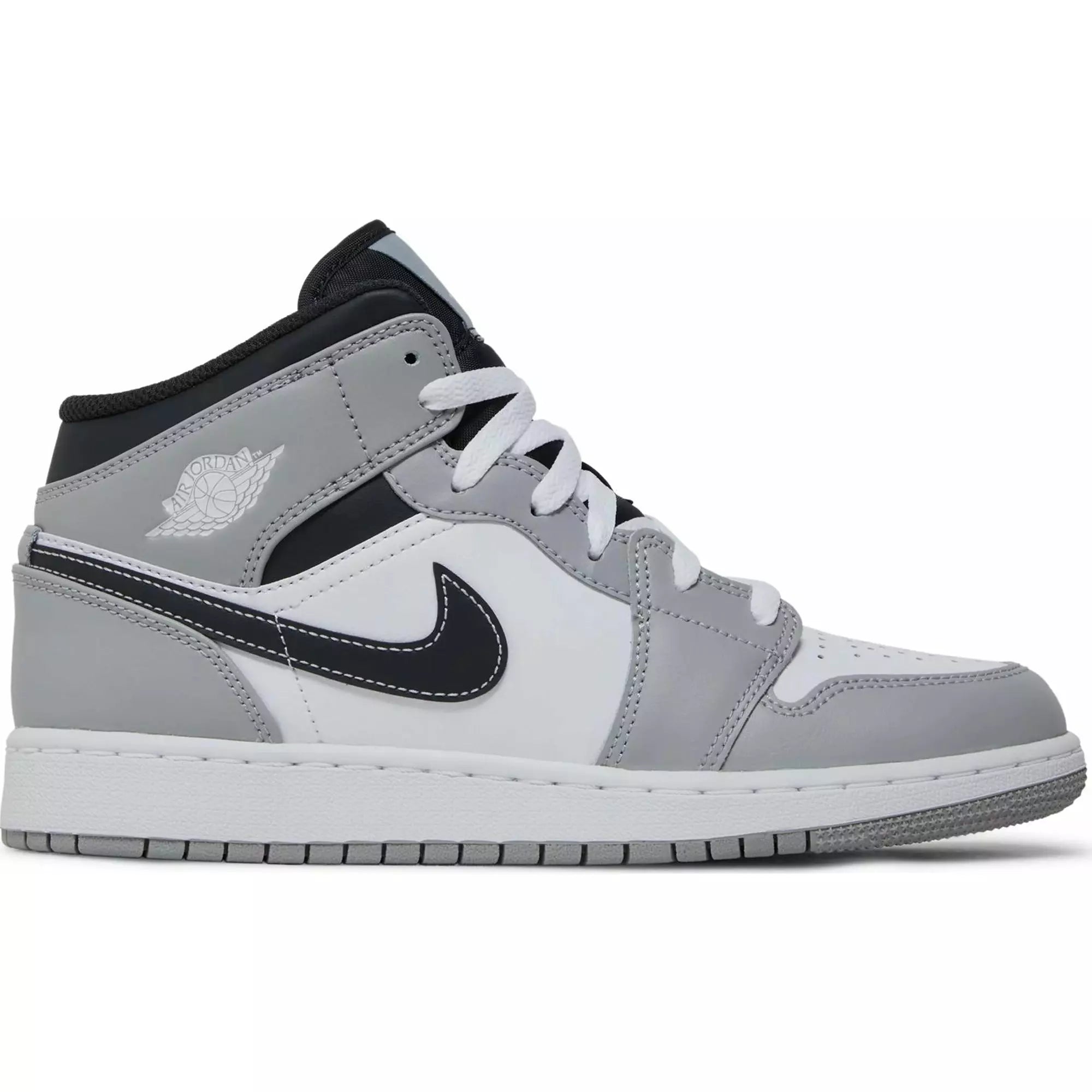 Nike Air Jordan 1 Mid Light Smoke Grey Grade School