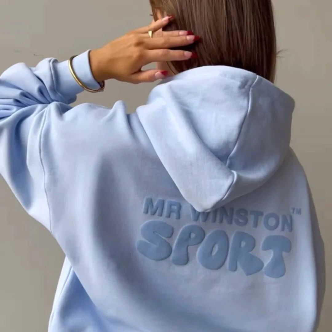 Mr Winston Blue Powder Puff Hoodie